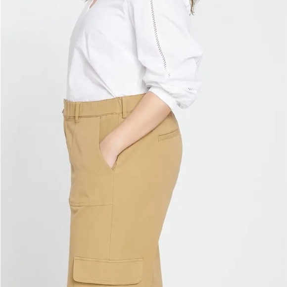 Universal Standard Karlee stretch cotton twill cargo pants, vintage khaki L/22 - Picture 3 of 9